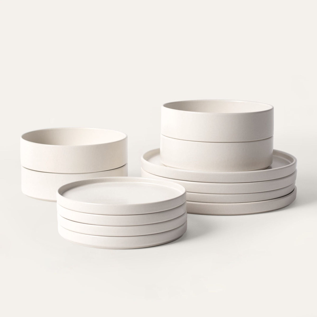 Portuguese Stoneware Dinnerware Set with Pasta Bowls ( 12 Piece Set)